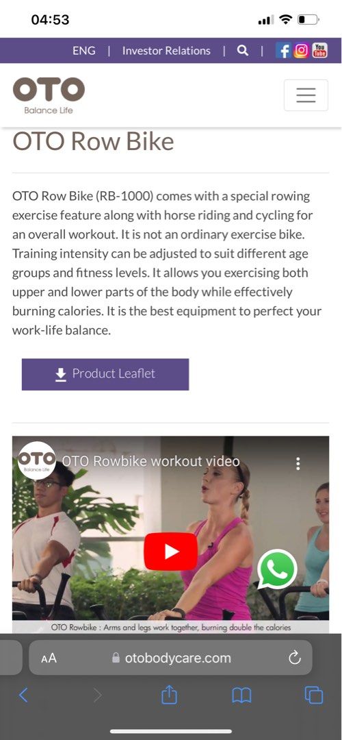 oto exercise bike