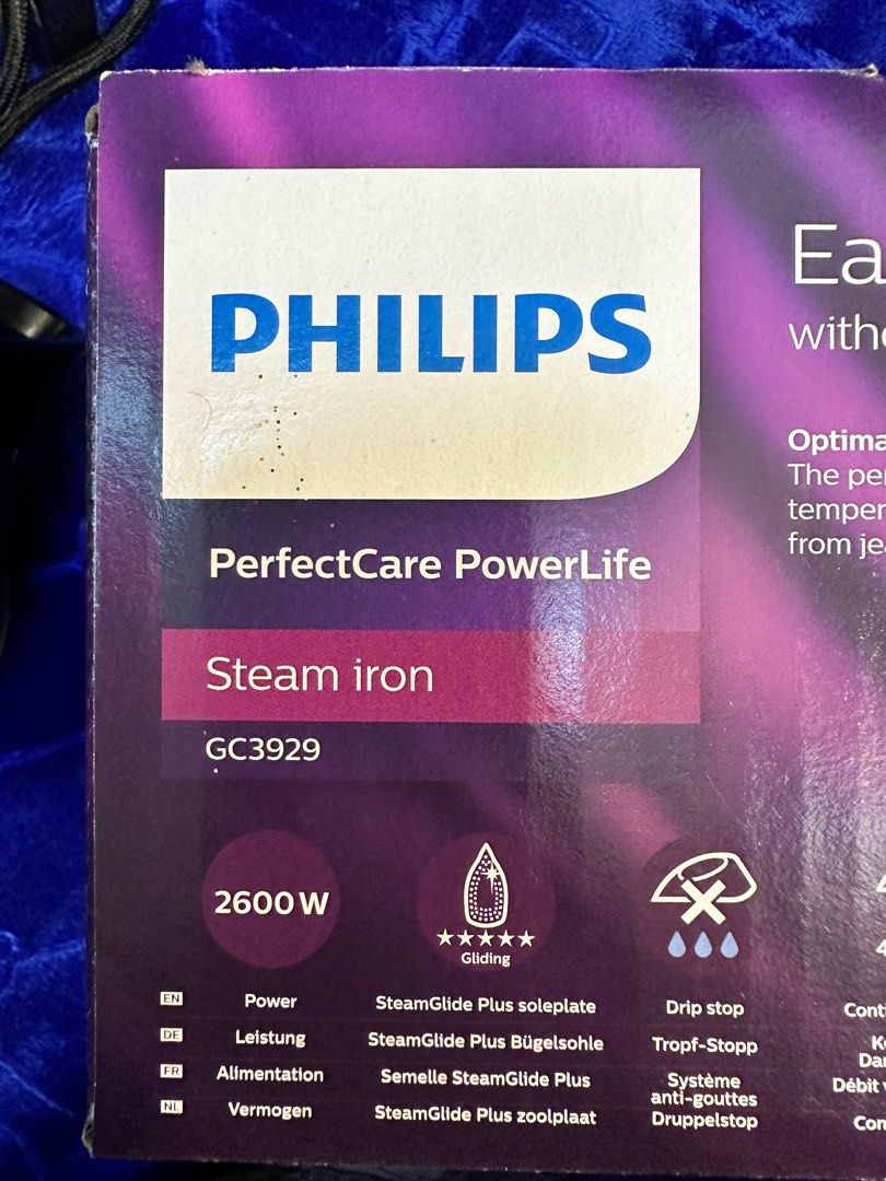Philips PerfectCare Steam iron GC3929/66, TV & Home Appliances, Irons