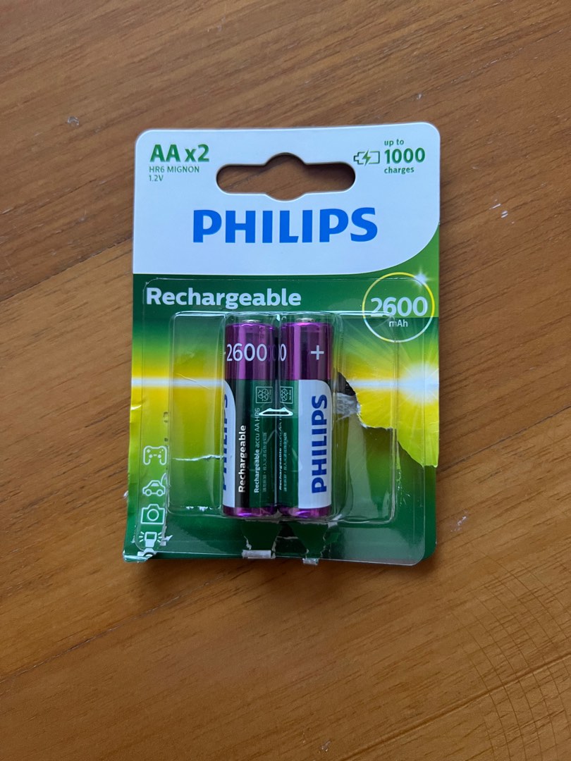 Philips rechargeable batteries-AA, Photography, Photography Accessories ...