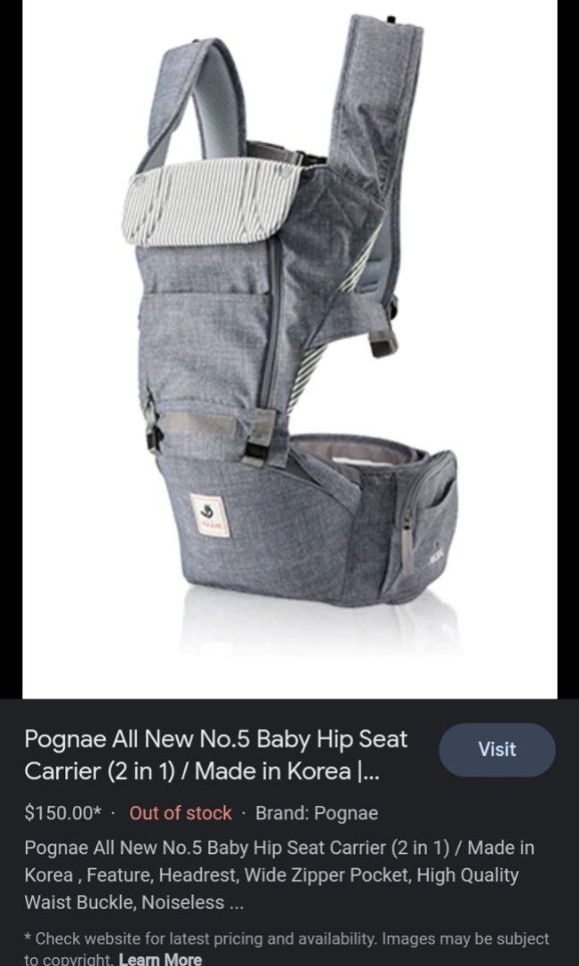 POGNAE HIPSEAT BABY CARRIER Babies Kids Going Out Carriers
