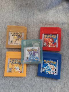 Pokemon Crystal, Gold, Red, Blue and Yellow Gameboy Color Original