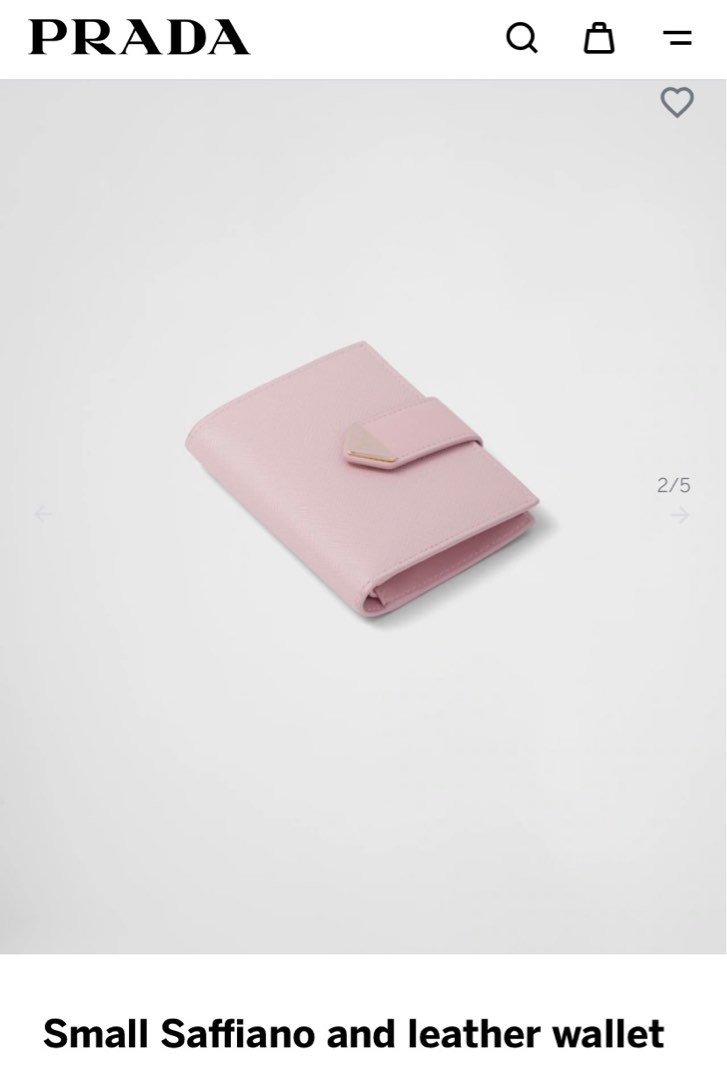 Alabaster Pink Small Saffiano Leather Wallet, PRADA