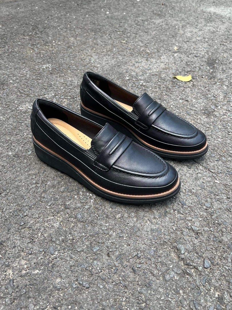 Clarks penny loafers womens top