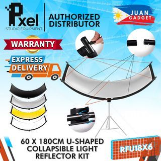 Pxel RFU18X6 U-Shape Curved Light Reflector Adjustable Lighting Diffuser Kit for Photography Photo Portrait Studio Lighting | JG Superstore