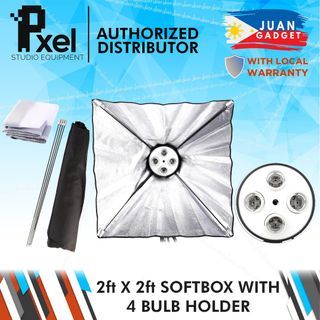 Pxel SB-4B-60X60 4 in 1 E27 Base Socket Light Lamp Bulb Holder Adapter for Photo Video Studio Softbox 60 x 60 cm  | JG Superstore