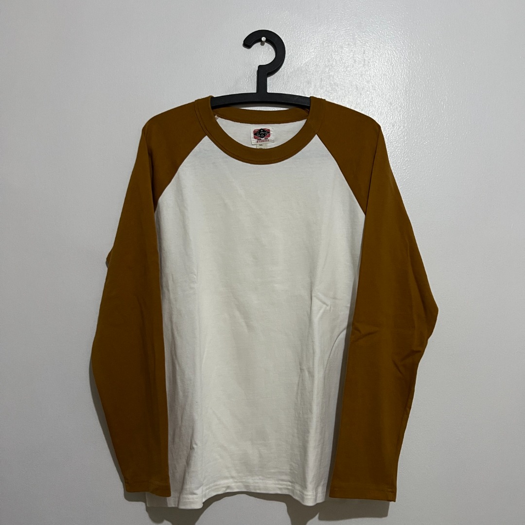 Raglan Mustard Long Sleeve, Men's Fashion, Tops & Sets, Tshirts & Polo