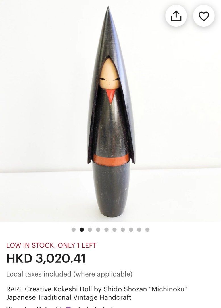 Rare Kokeshi Doll (Category: Vintage Collectibles) located in Pasig City. Submitted by fashion_hunter (Listing ID 1241167219, Image 3). Description: .