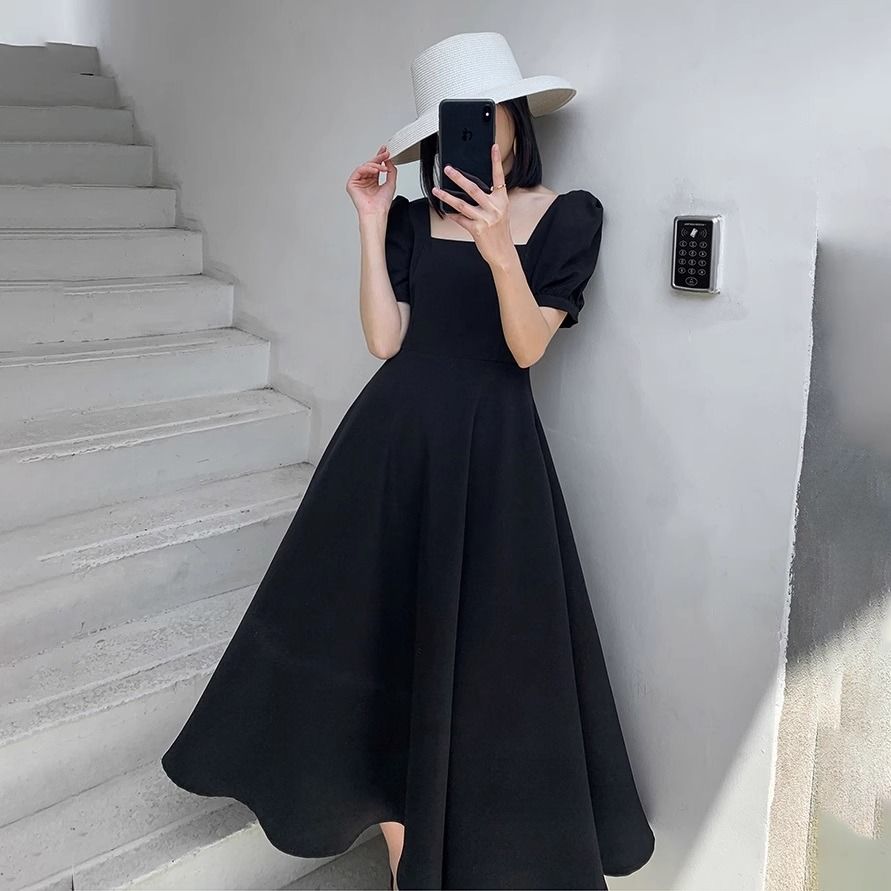 READY STOCK Women Plus Size Basic Solid Plain Color Square Neck