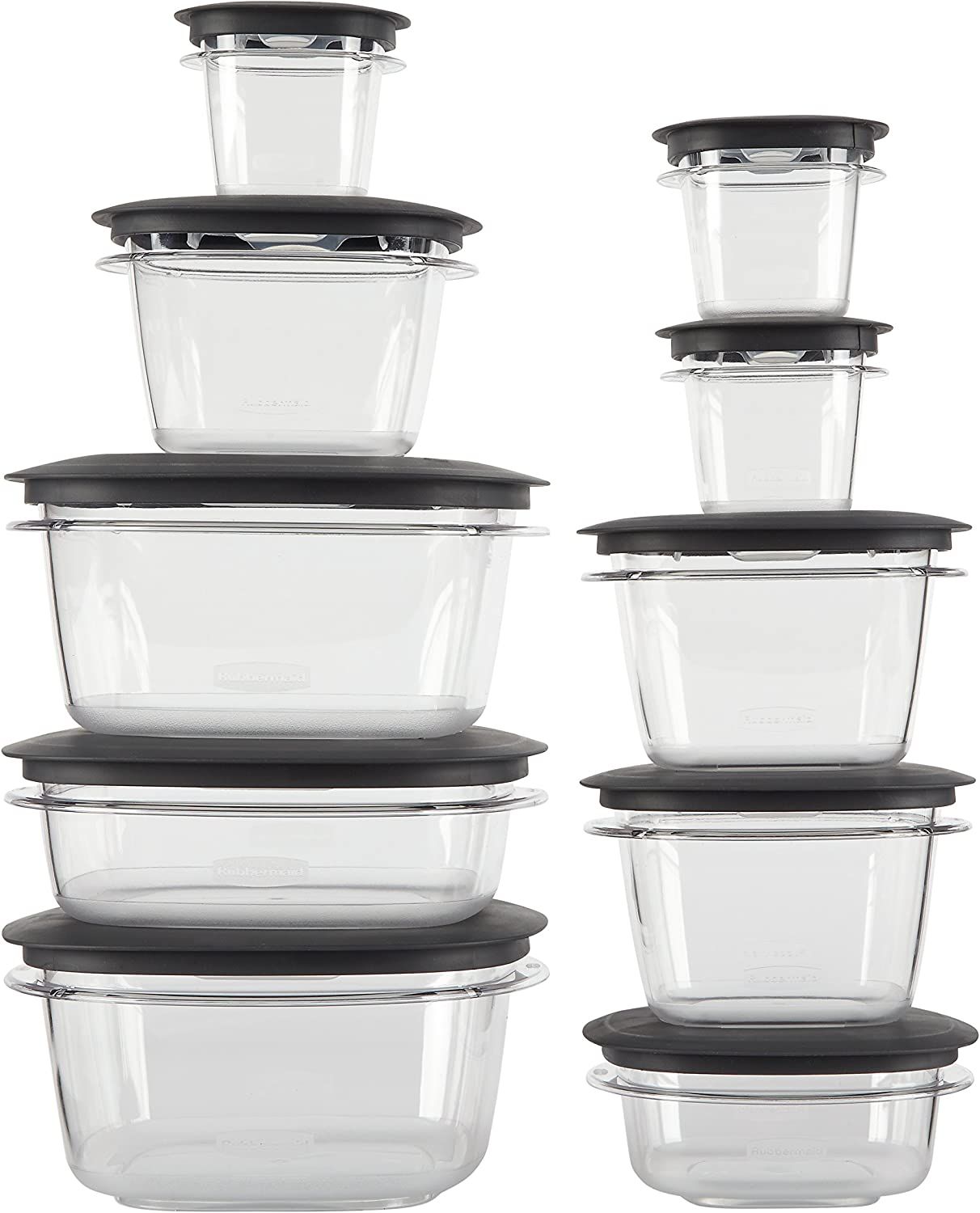 Rubbermaid Premier Food Storage Containers, 20Piece Set, Grey (1937643