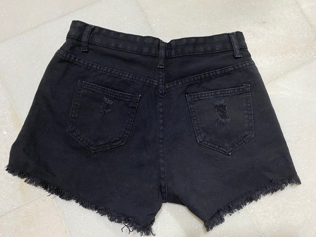 SALES 7 with mail Black denim jeans shorts suitable for size M