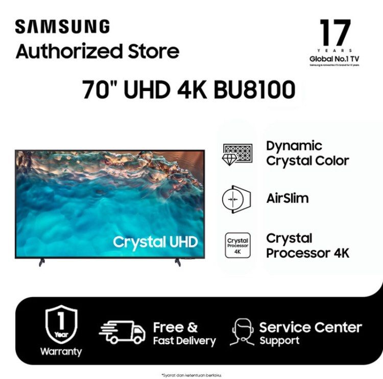Samsung smart tv 70 inch 4k crystal UHD BU8100 on Carousell