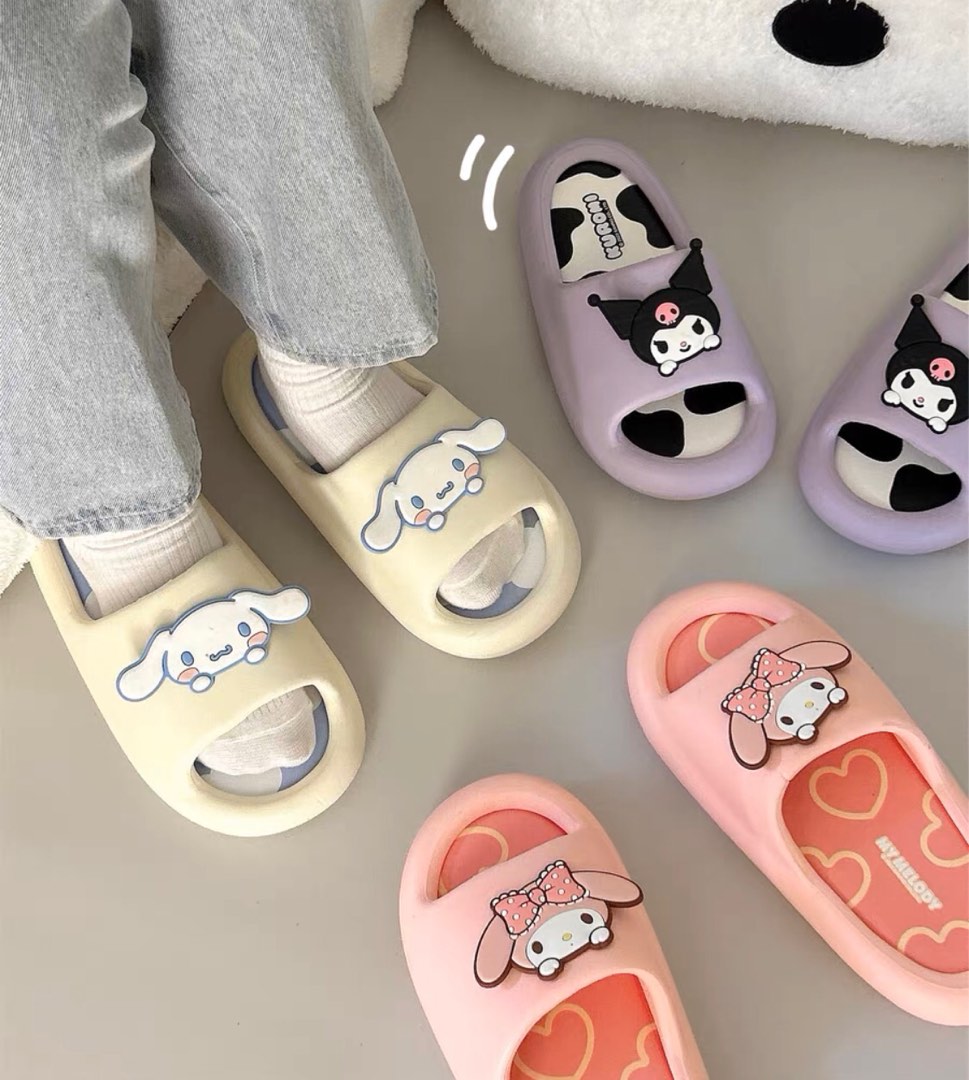 Sanrio Slides, Women's Fashion, Footwear, Flipflops and Slides on Carousell