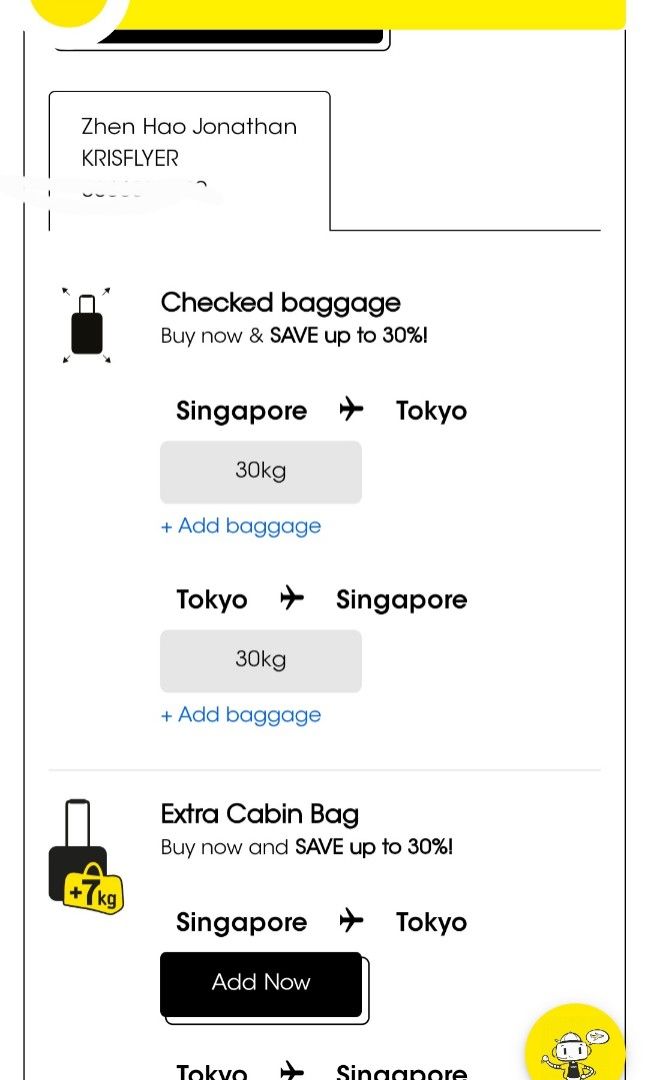Scoot buy 2025 baggage