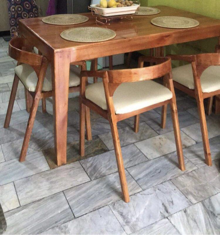 Second hand solid wood Scandinavian dining table on Carousell