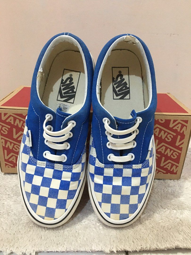 SEPATU VANS WANITA KOTAK BIRU ORIGINAL