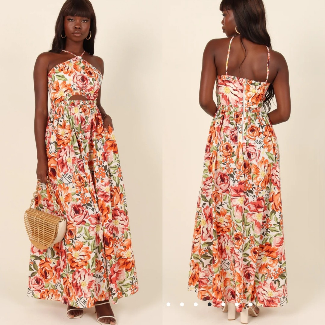 SEVEN WONDERS HALTER CUT OUT MAXI DRESS on Carousell
