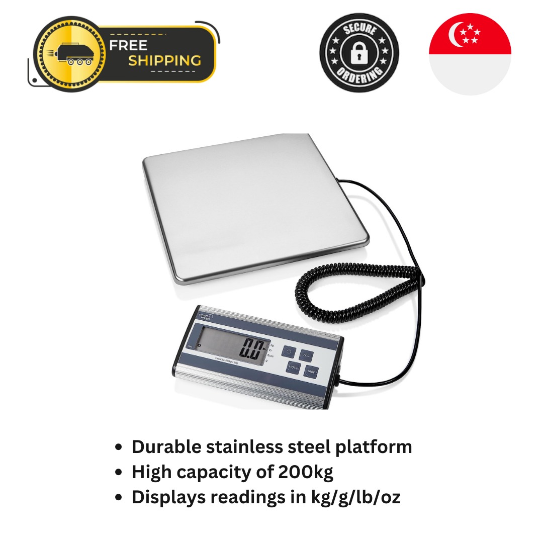 Smart Weigh Digital Heavy Duty Shipping and Postal Scale with Durable  Stainless Steel Large Platform 440 lbs Capacity x 6 oz Readability
