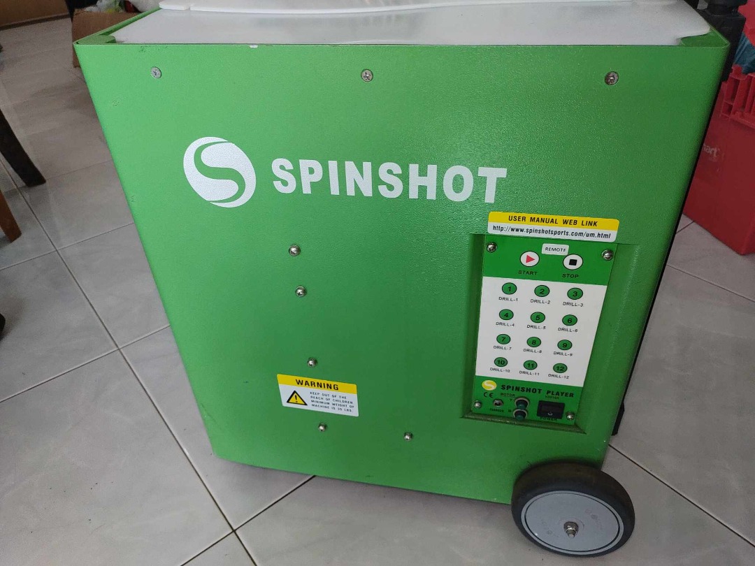 Spinshot Tennis Ball Machine, Sports Equipment, Sports & Games, Racket
