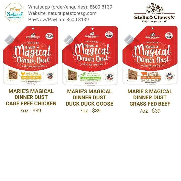 Stella & Chewy's Marie's Magical Dinner Dust Freeze-Dried Cage Free Chicken  Recipe Dog Food Topper