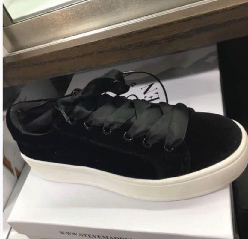 Steve Madden Bertie V Black Platform Sneakers Women s Fashion