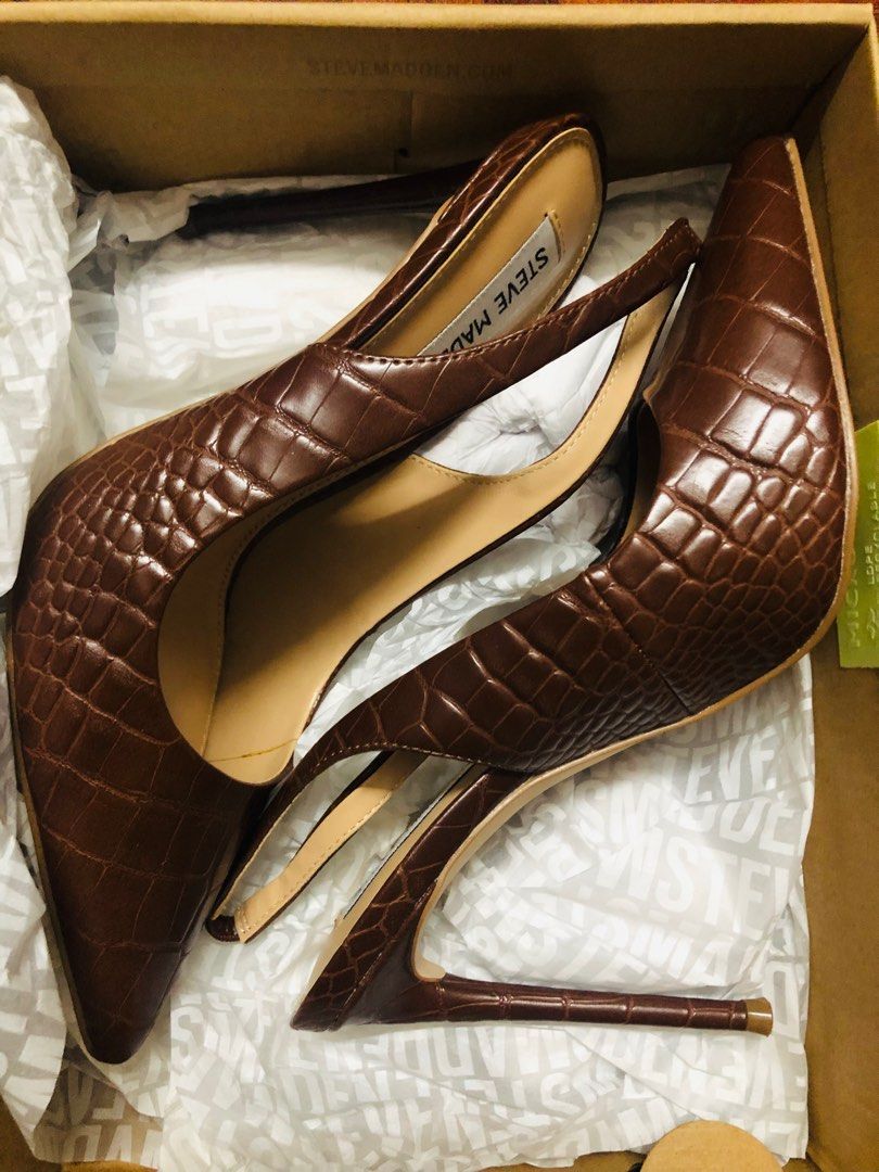 Steve Madden Vividly Brown Crocodile Heels Women s Fashion