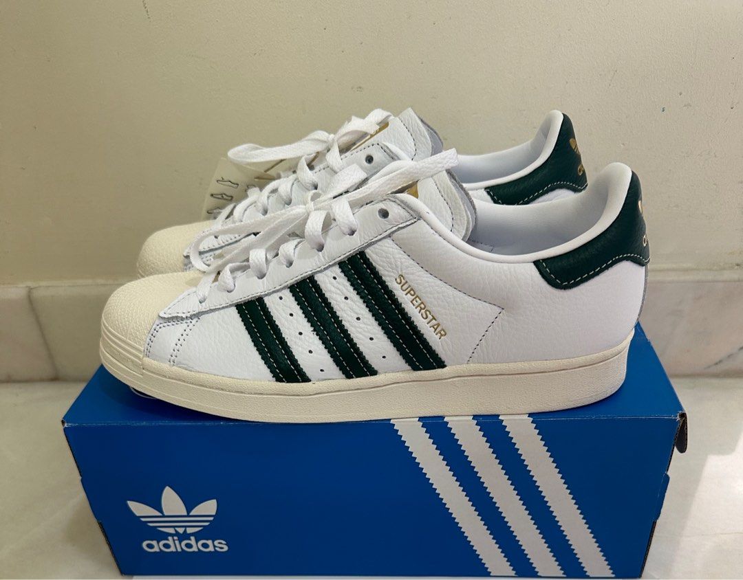 Adidas superstar green and store gold