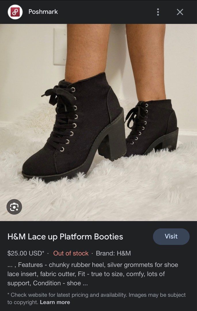 H and m lace up boots sale