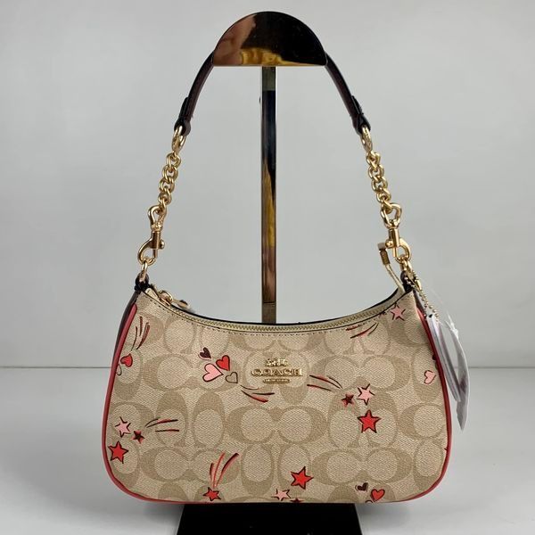 Teri Shoulder Bag In Signature Canvas With Heart And Star Print on