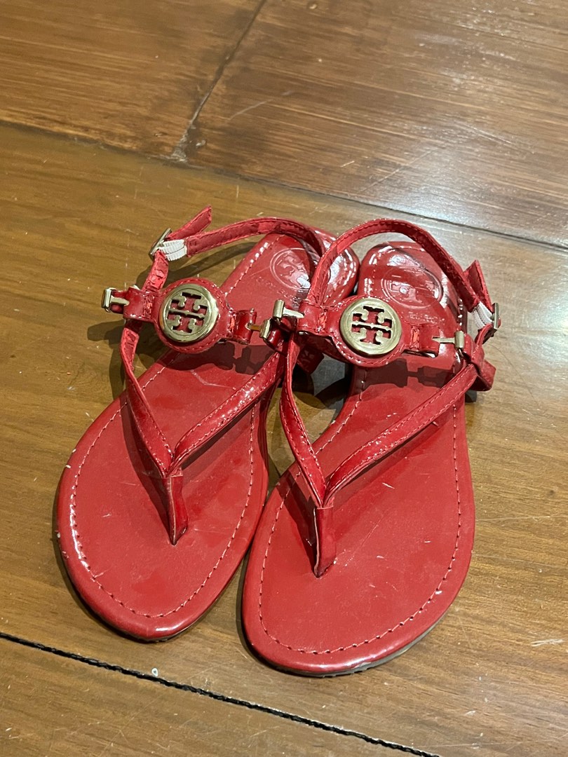 Tori Burch Leather Thong Sandals on Carousell
