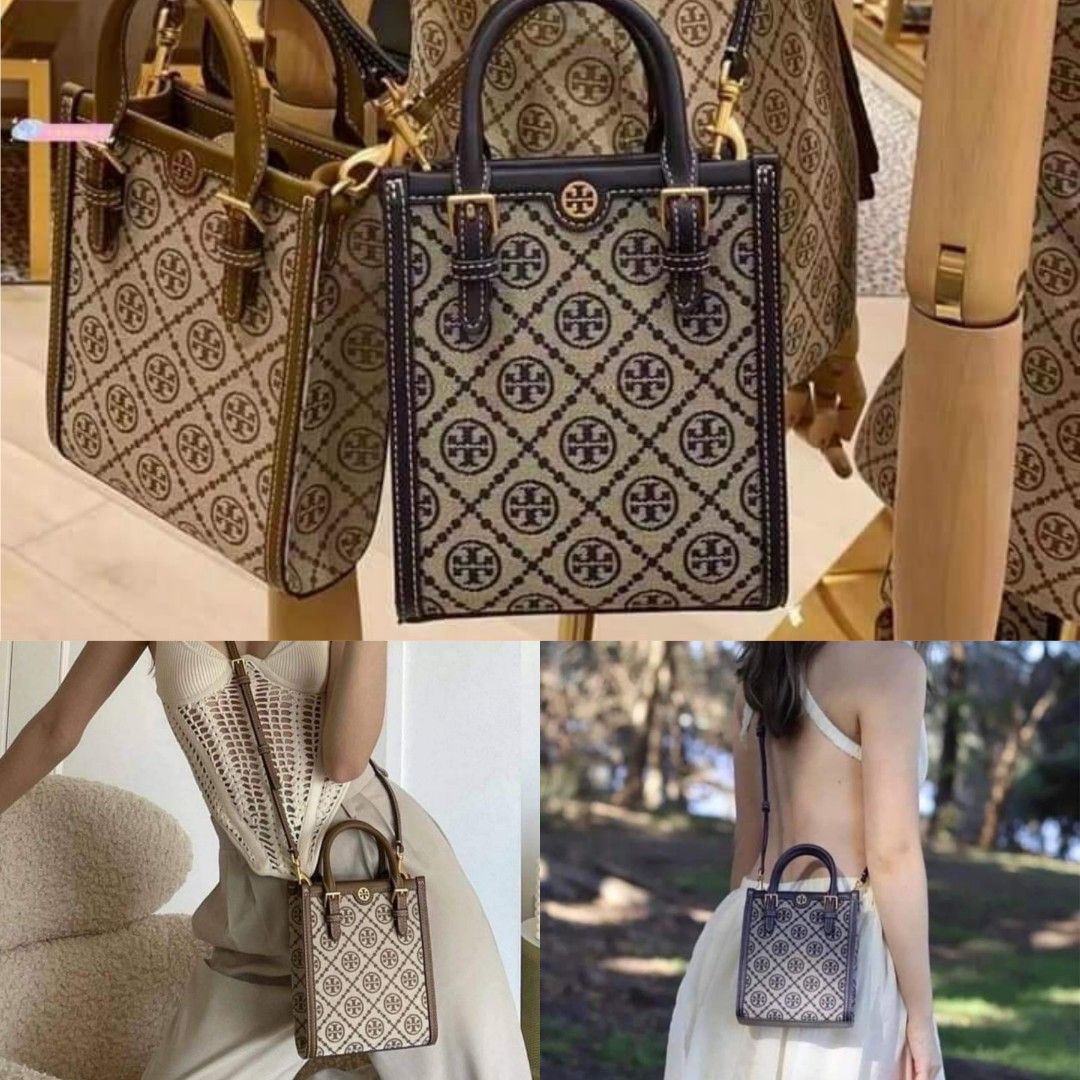 Tory Burch T Monogram Jacquard Mini N/S Tote, Women's Fashion, Bags &  Wallets, Purses & Pouches on Carousell
