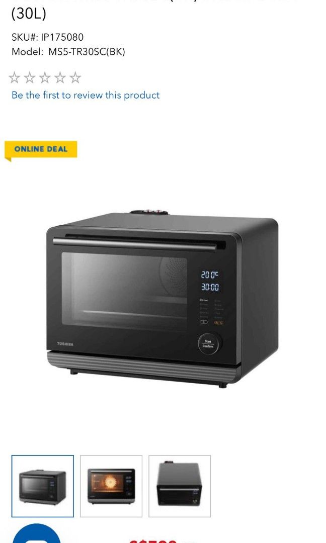 Qoo10 - TOSHIBA MS5-TR30SC 30L BLACK STEAM OVEN : Small Appliances