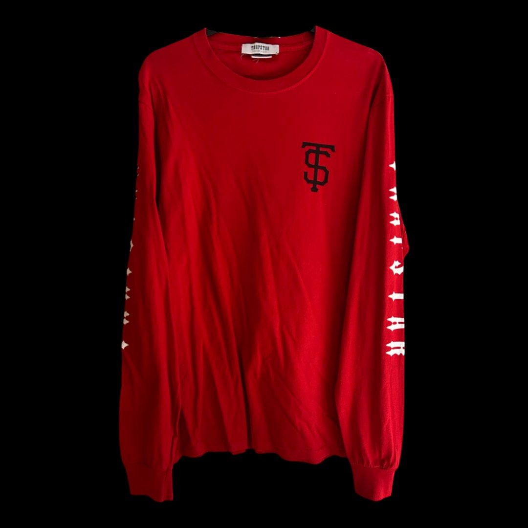 TRAPSTAR Iron Gate Long Sleeve Tee (Red), Men's Fashion, Tops & Sets