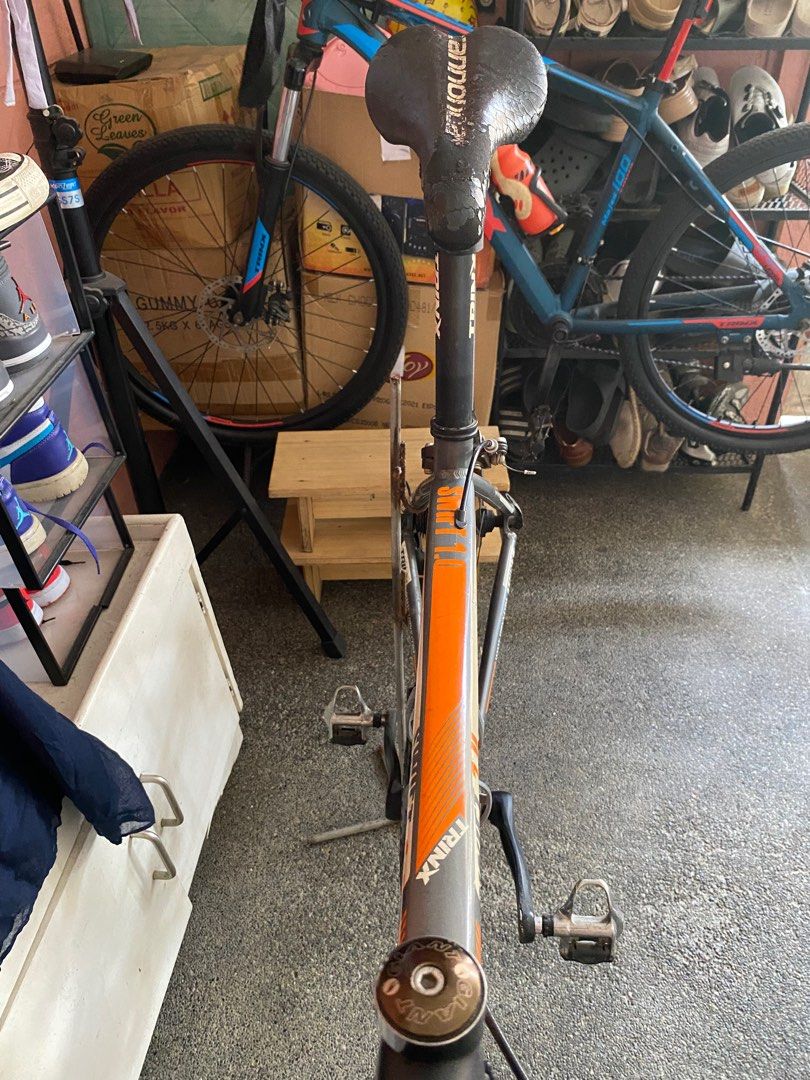 Trinx Swift 1.0 (Category: Bicycles) located in Mabalacat. Submitted by aacordon (Listing ID 1241036886, Image 2). Description: FOR SALE ROAD BIKE: Trinx Swift 1.0 SPECS: FRAME: 6061 Aluminum (48TT) GROUPSET: Shimano Tourney (RD, FD, Shifter) CRANKSET: ProWheel FORK: Trinx Road PEDAL: Shimano 105 Cleats Pedals SADDLE: Cannondale Stock Saddle DROPBAR: Sagmit Ultralite Wheelset: Shimano R500 (Front) (20 Spokes), Shimano RS10 (Aft) (20 Spokes) (BOTH