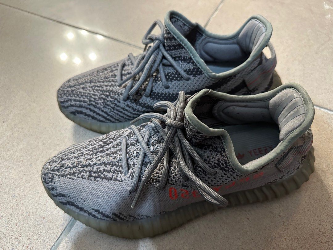 US8.5 Adidas Yeezy Boost 350 V2 Beluga 2.0 灰斑馬AH2203, 他的時尚