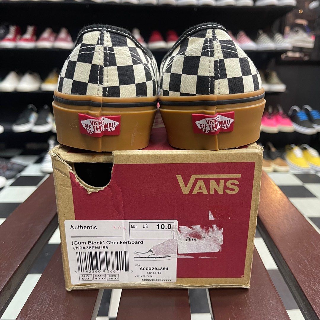 Vans authentic sales checkerboard gum block