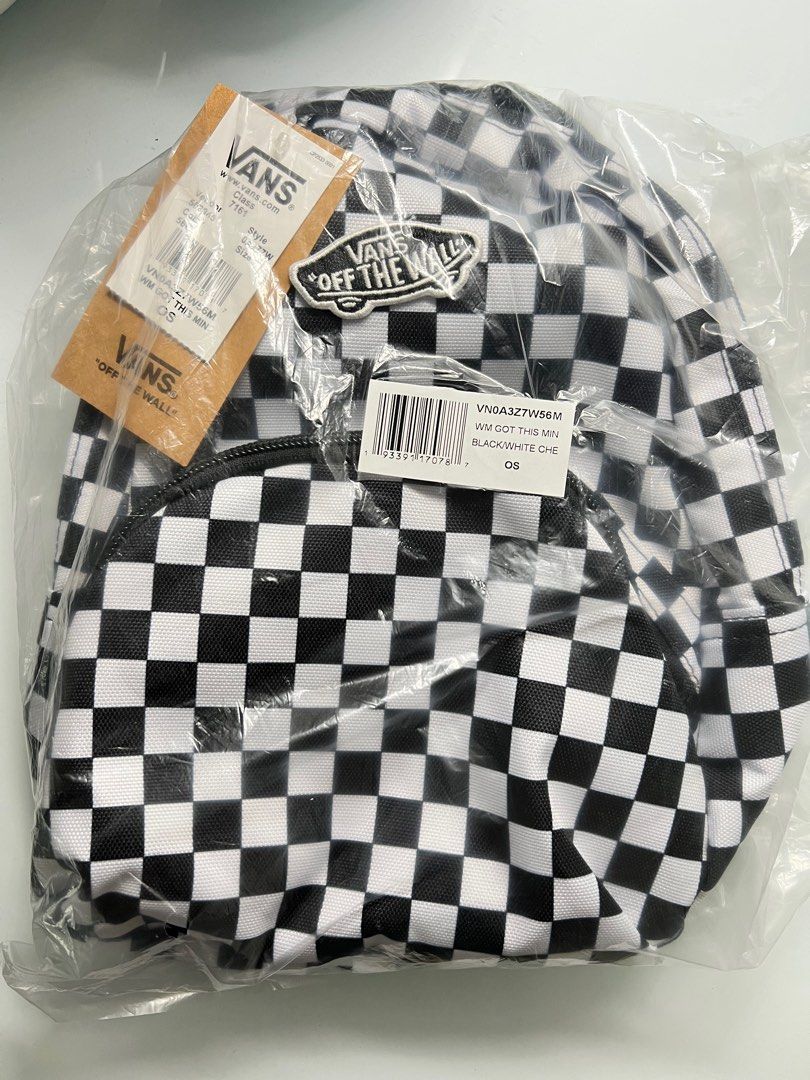 BN Vans Mini Backpack Black White Checkered Women s Fashion