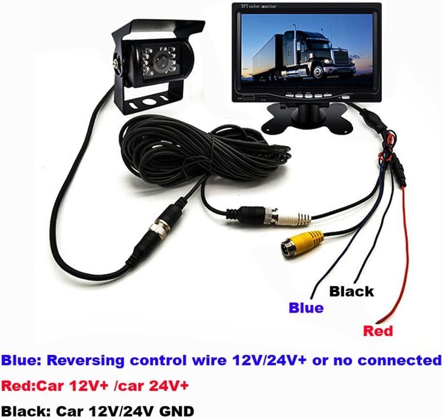 Vehicle Backup Camera and inch Screen Monitor Kit,2 x IR Night Vision  Reverse Rear View Camera System with Pin 15m 20m Cable for RV Truck  Trailer Bus Camper Motorhome, Car