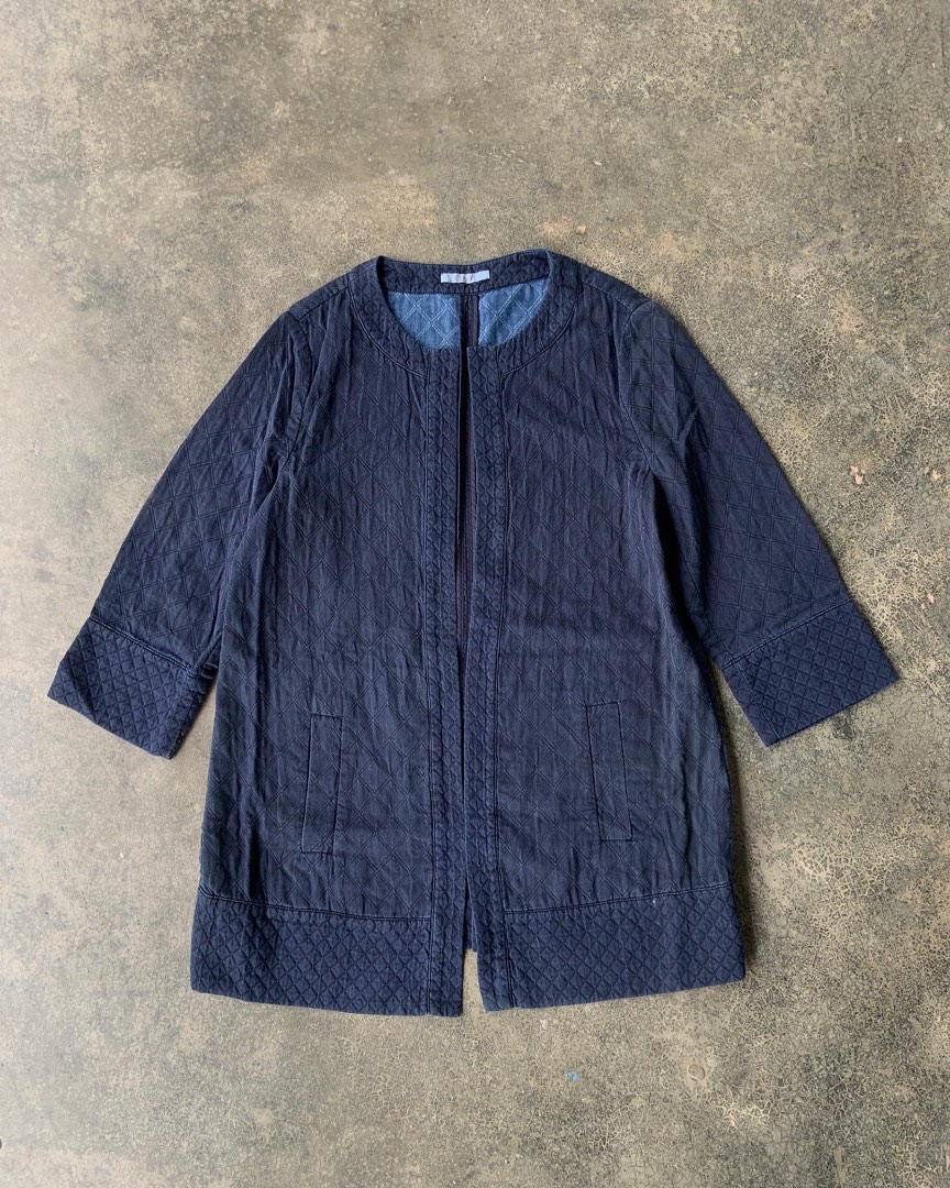 Vintage Esprit Blue Military Style Wear Jacket, Fesyen Pria, Pakaian