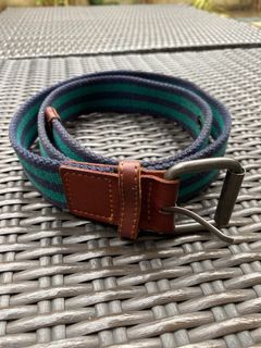 Vintage navy blue - forest green striped belt