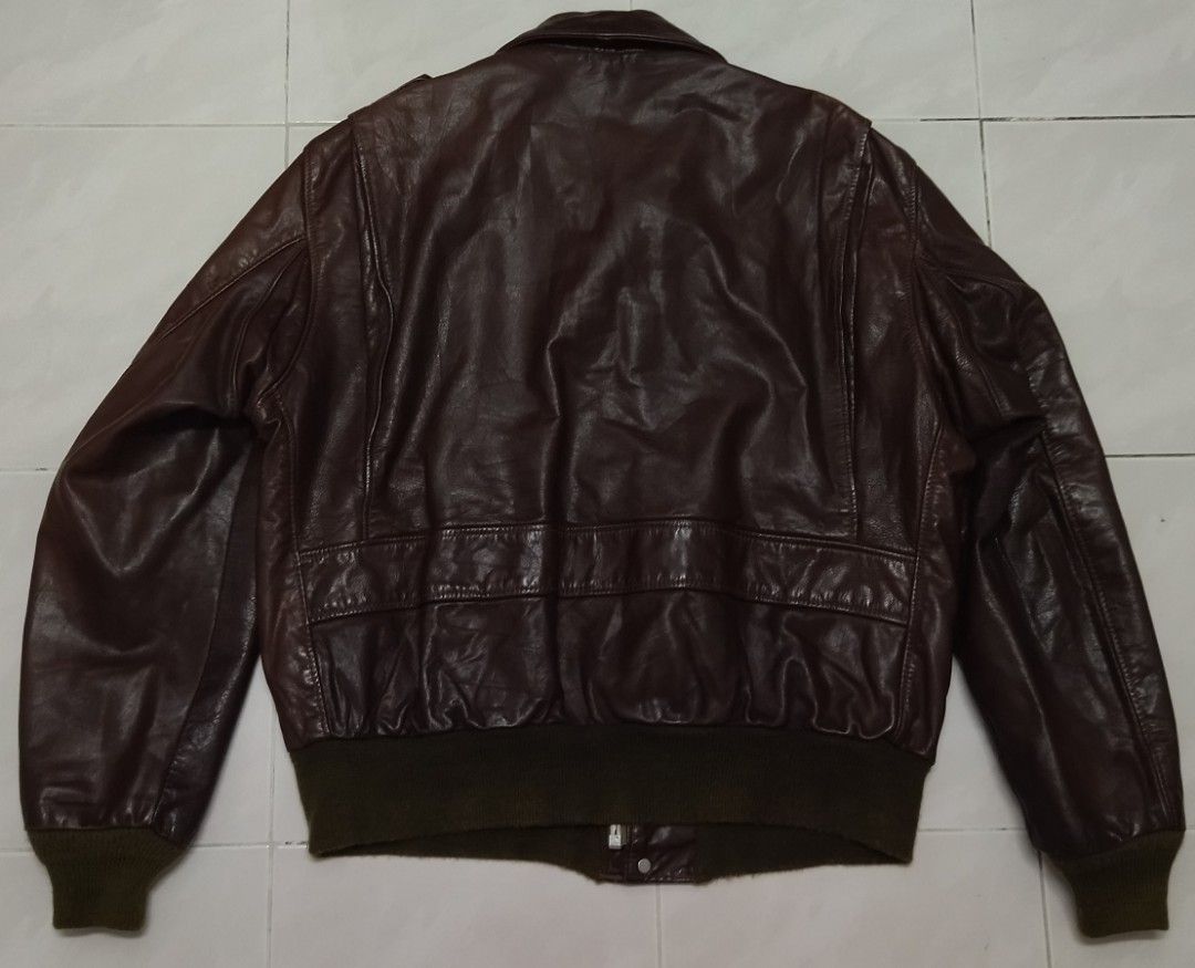 90s 低く a2 leather jacket