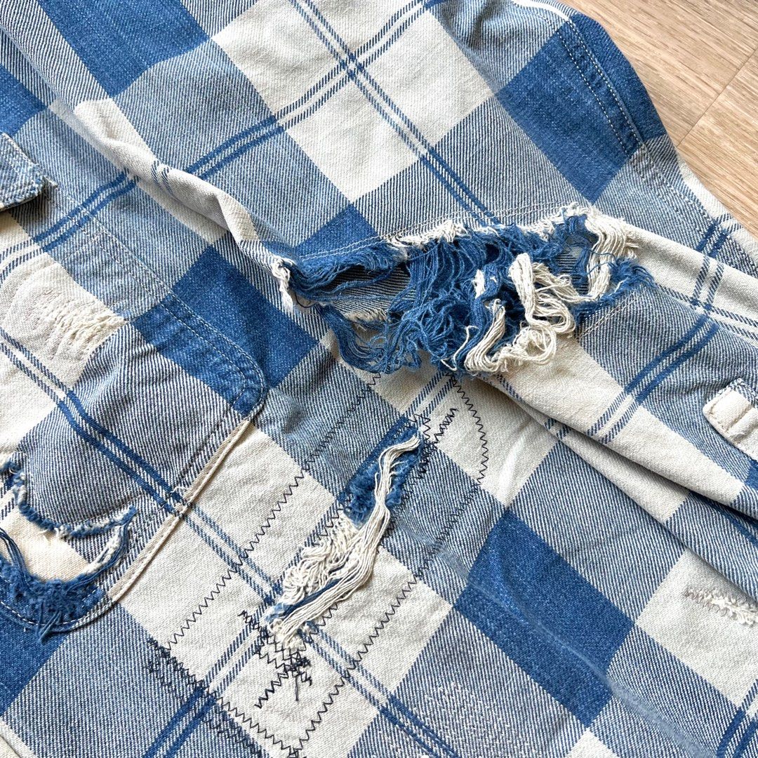 visvim LUMBER CHECK L/S CRASH, 名牌, 服裝- Carousell