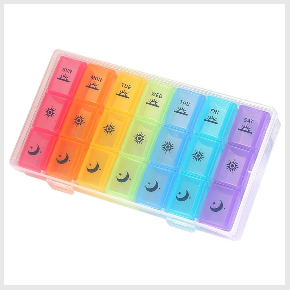 Weekly Pill Organizer,3-Times-A-Day 7 Day Pill Box Large