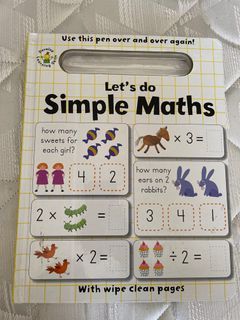 Wipe clean math book - multiplying and dividing until 5