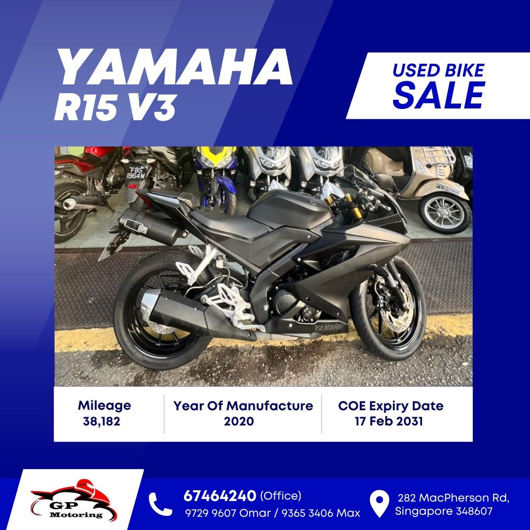 YAMAHA R15 V3 USED BIKE CLASS 2B MODEL 2020 GP Motoring