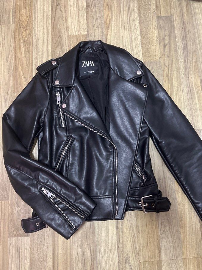 Biker leather jacket zara