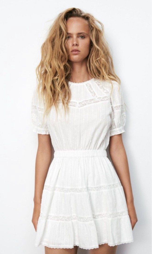 Swiss dot dress with embroidery Clearance