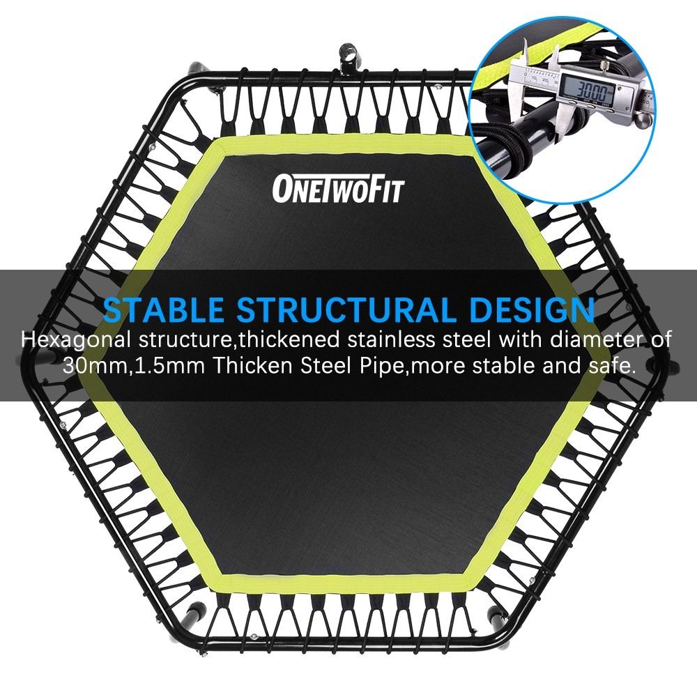 1.25M Silent Trampoline Adjustable HandleBar adult Fitness Bungee