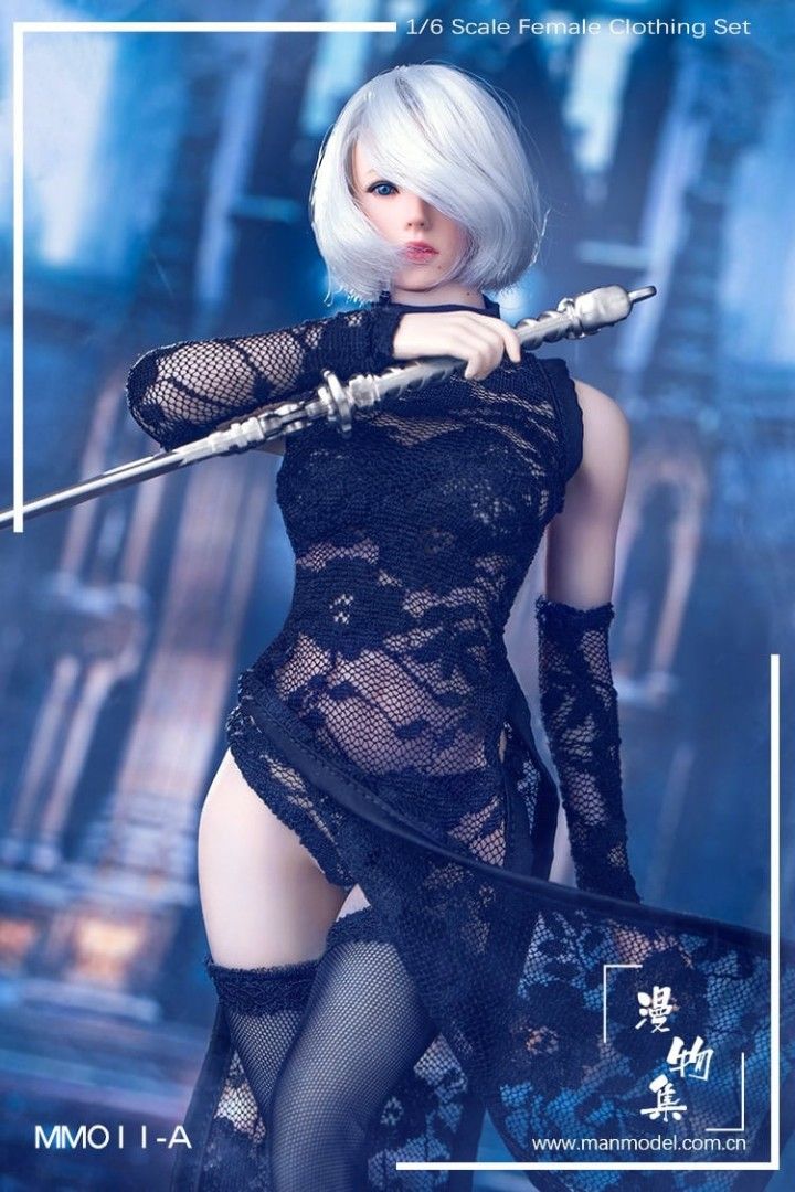 1/6 Scale Black Lace Cheongsam Female Costume set for TbLeague Phicen Jiaou  Dam toys PopToys Body, Hobbies & Toys, Toys & Games on Carousell