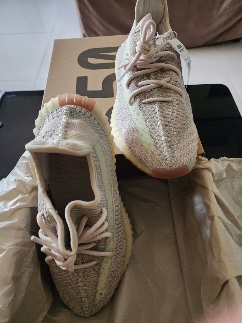 9US Brand New Deadstock adidas Yeezy Boost 350 V2 Citrin Non Reflective Men s