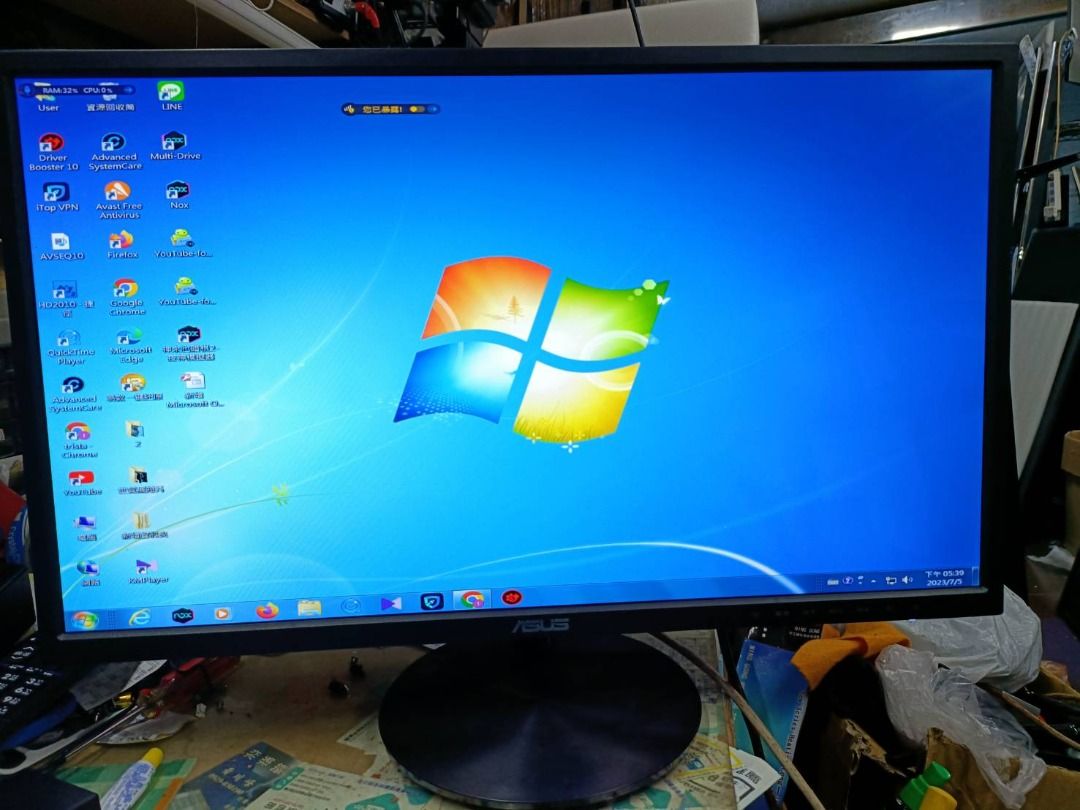 大台北 永和 二手 24吋螢幕 24吋 ASUS 華碩 VN248 DVI VGA IPS超薄邊框液晶電腦螢幕, 電腦及科技產品, 電腦周邊